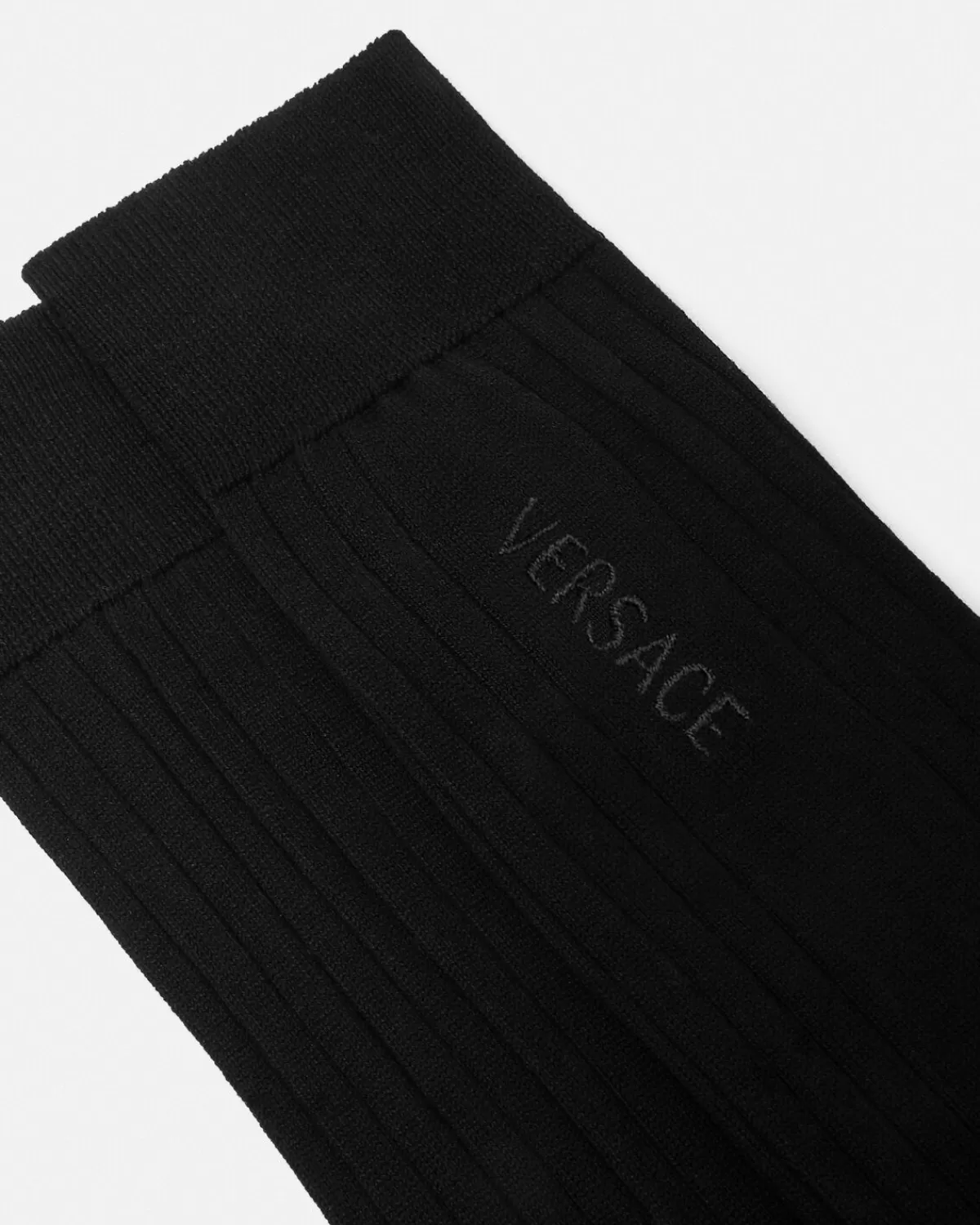 Homme Versace Chaussettes Cotelees A Logo