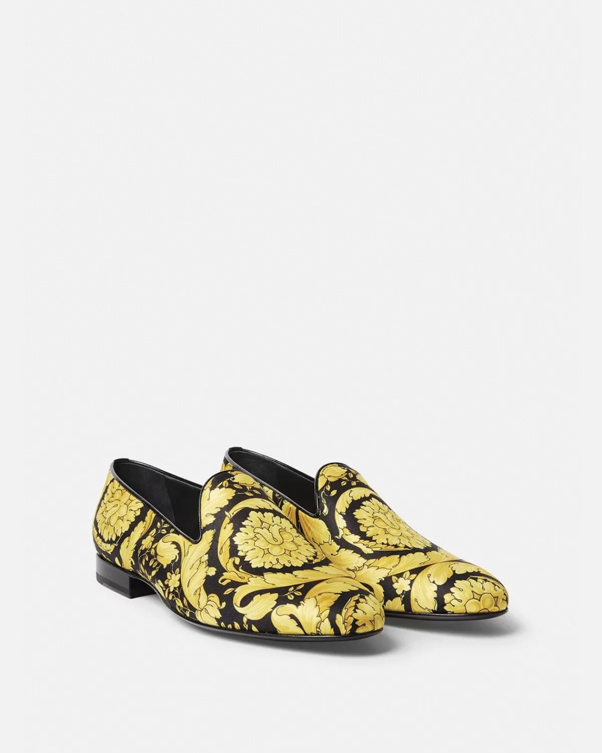 Homme Versace Chaussons En Satin Barocco