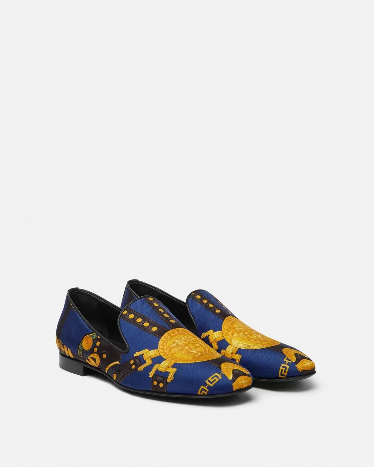 Homme Versace Chaussons Medusa Saddle En Soie