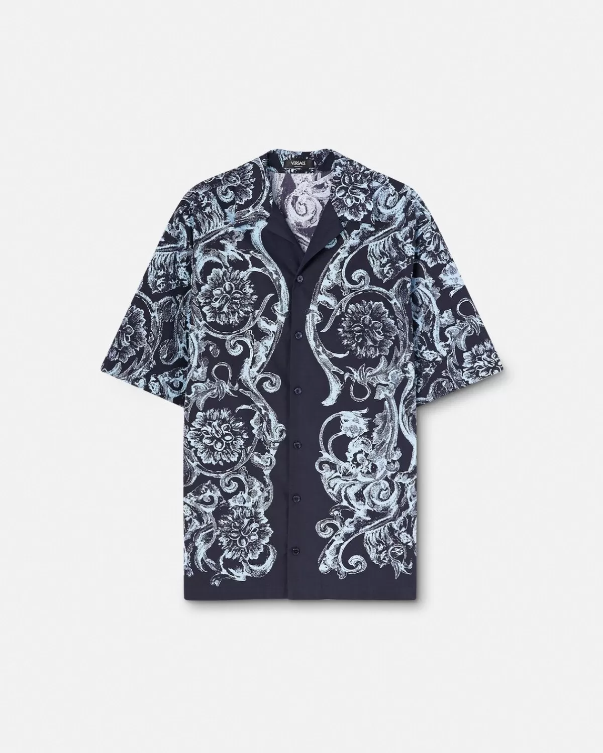 Homme Versace Chemise En Coton Barocco Stencil