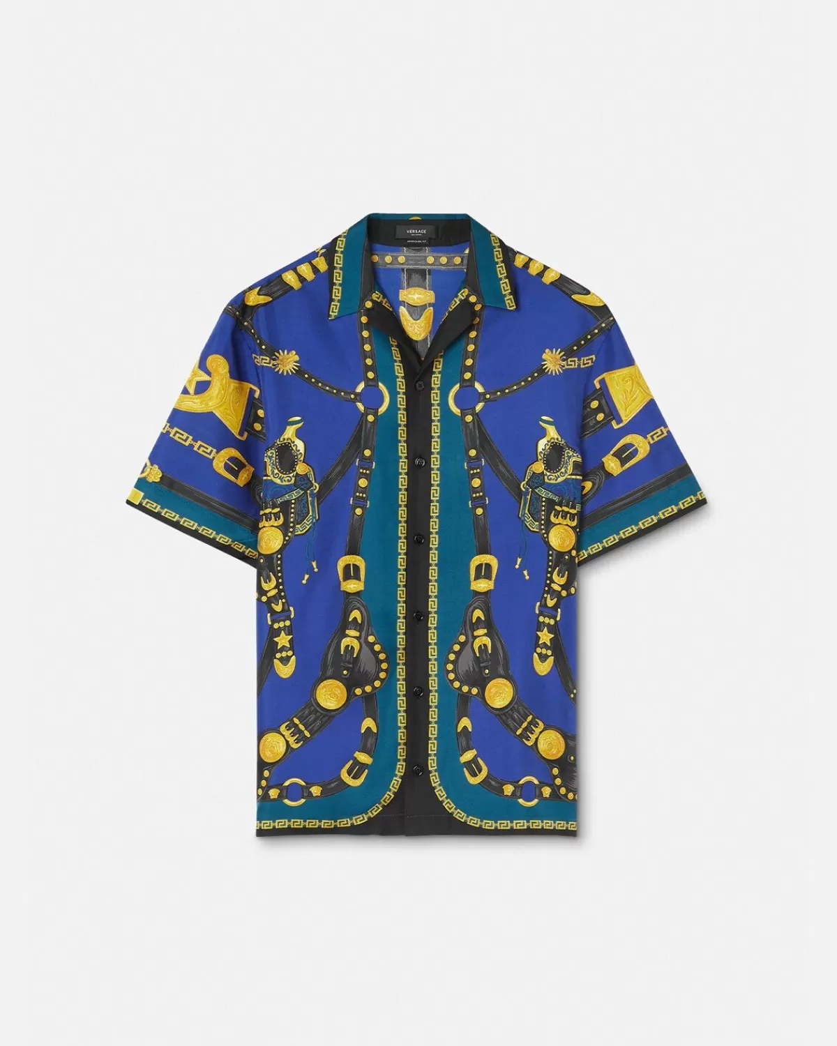 Homme Versace Chemise En Soie Medusa Saddle