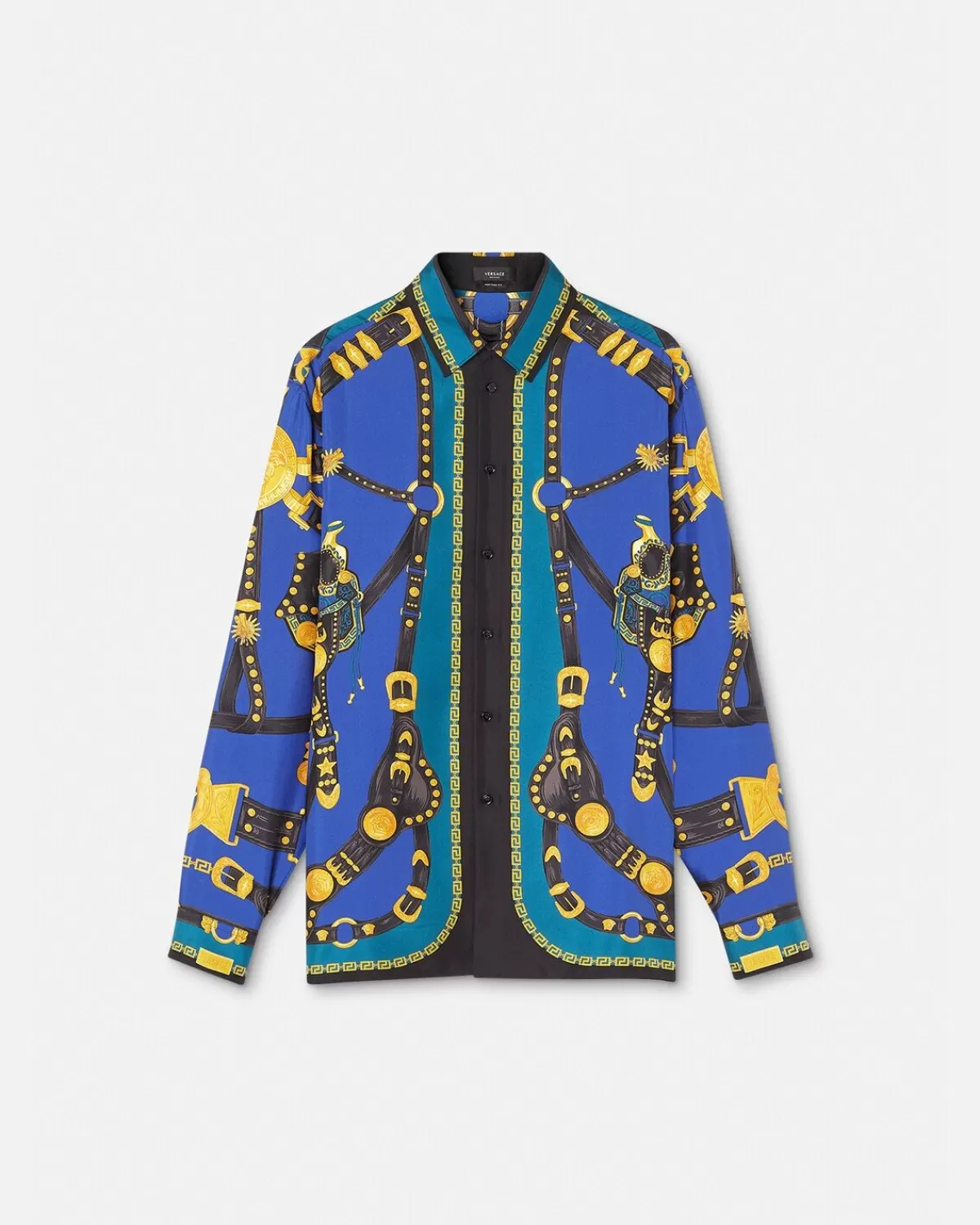 Homme Versace Chemise En Soie Medusa Saddle