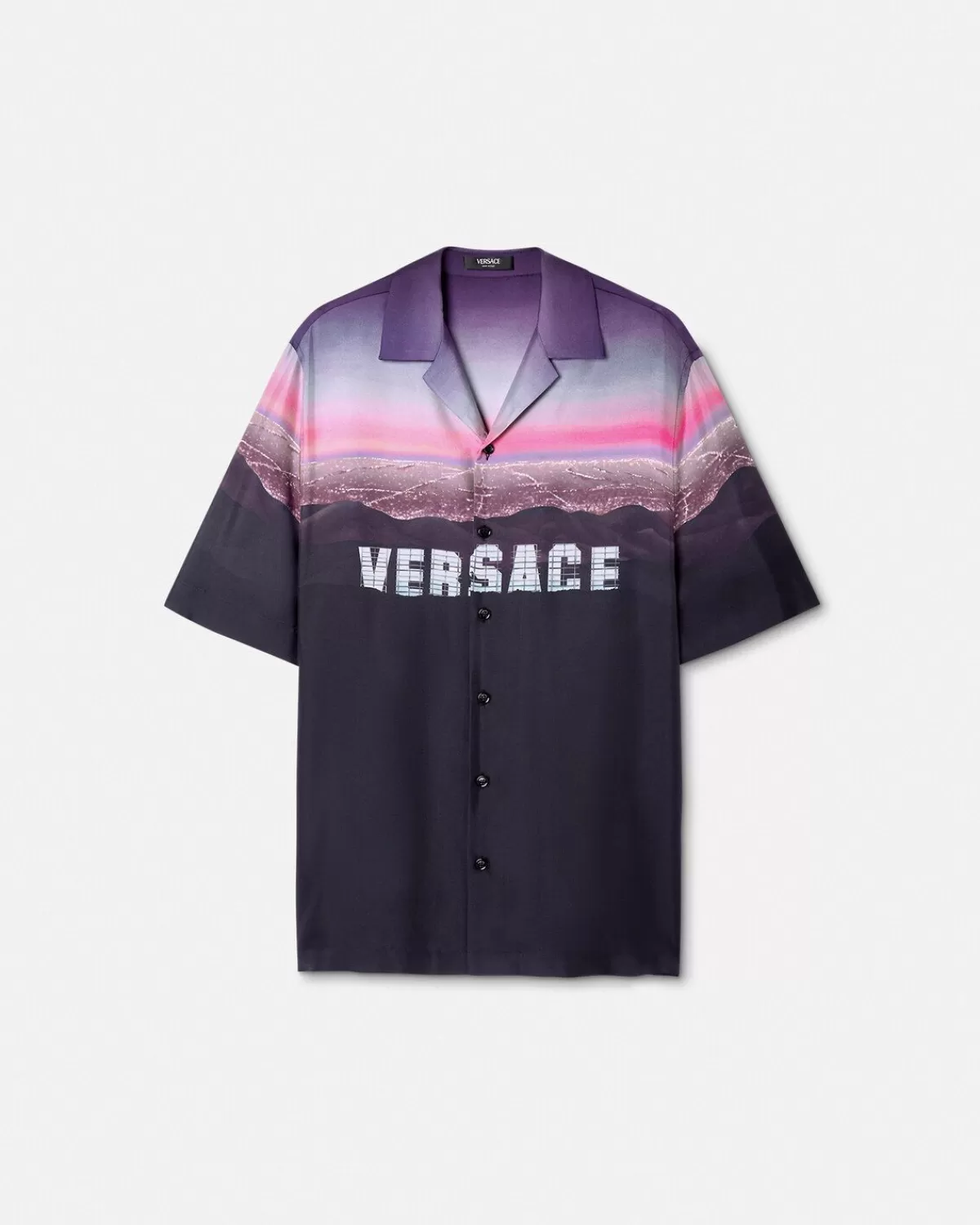 Homme Versace Chemise En Soie Hills