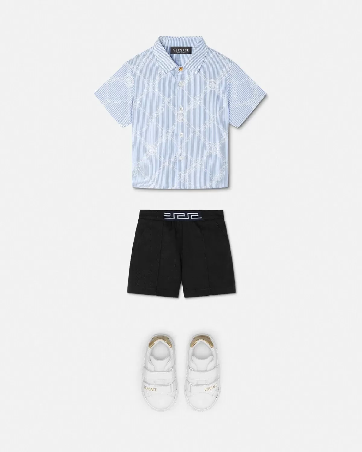 Enfant Versace Chemise Nautical Medusa Baby