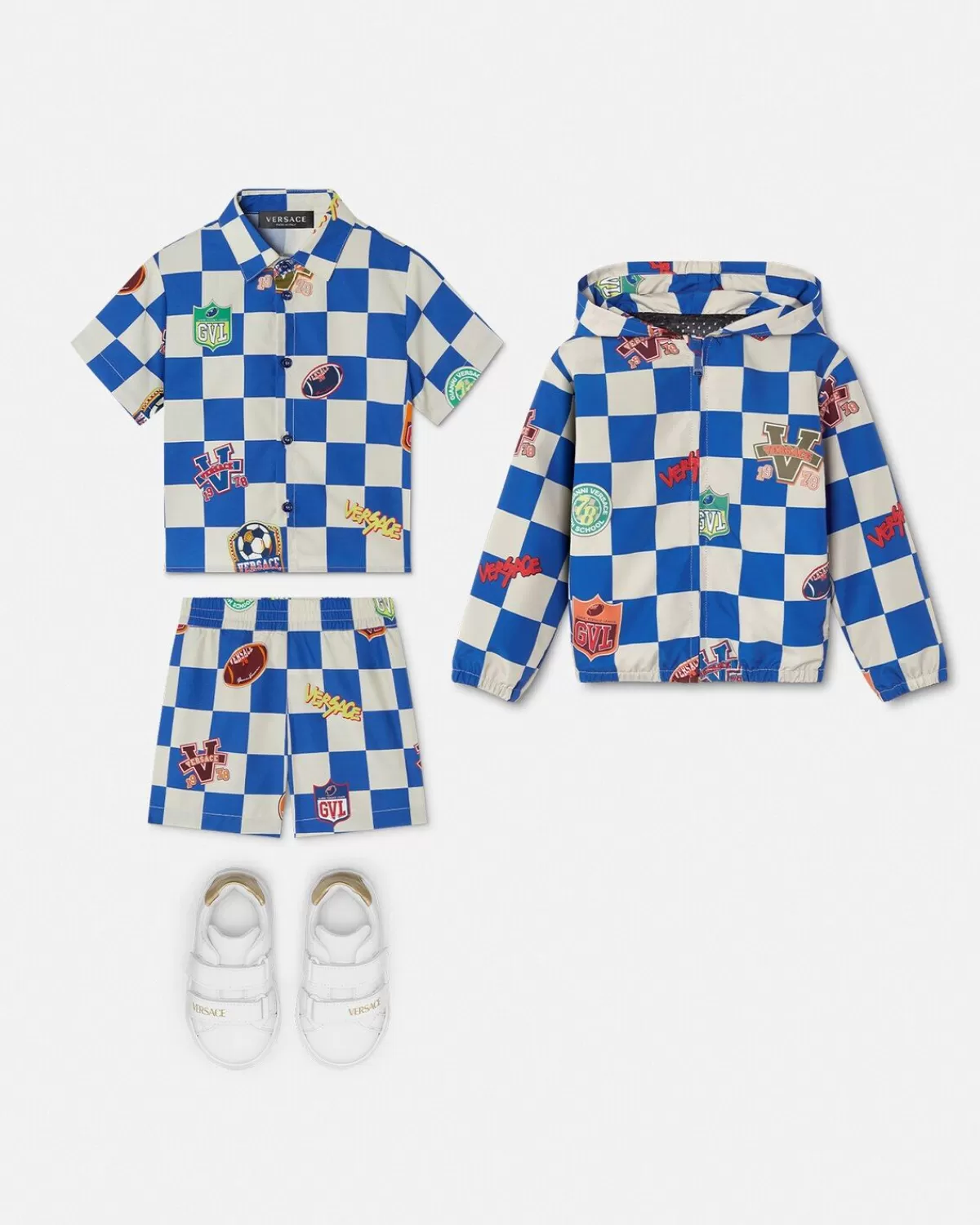 Enfant Versace Chemise Varsity Baby A Carreaux