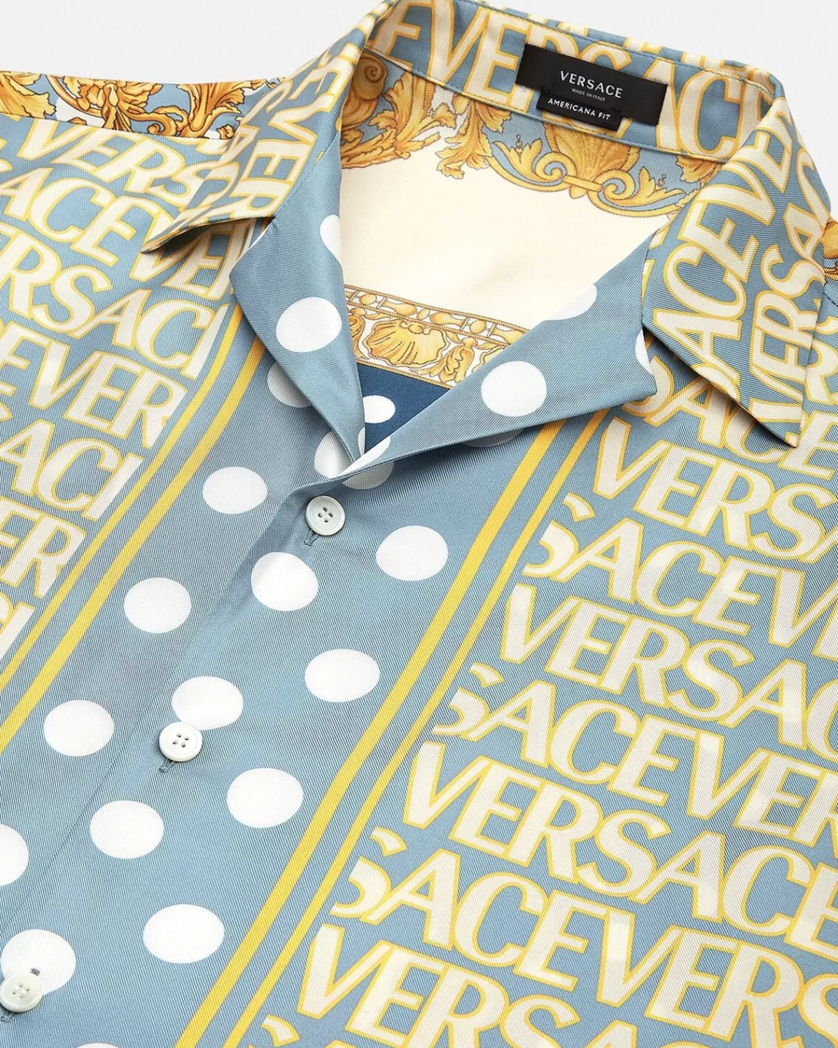 Homme Versace Chemise Allover En Soie