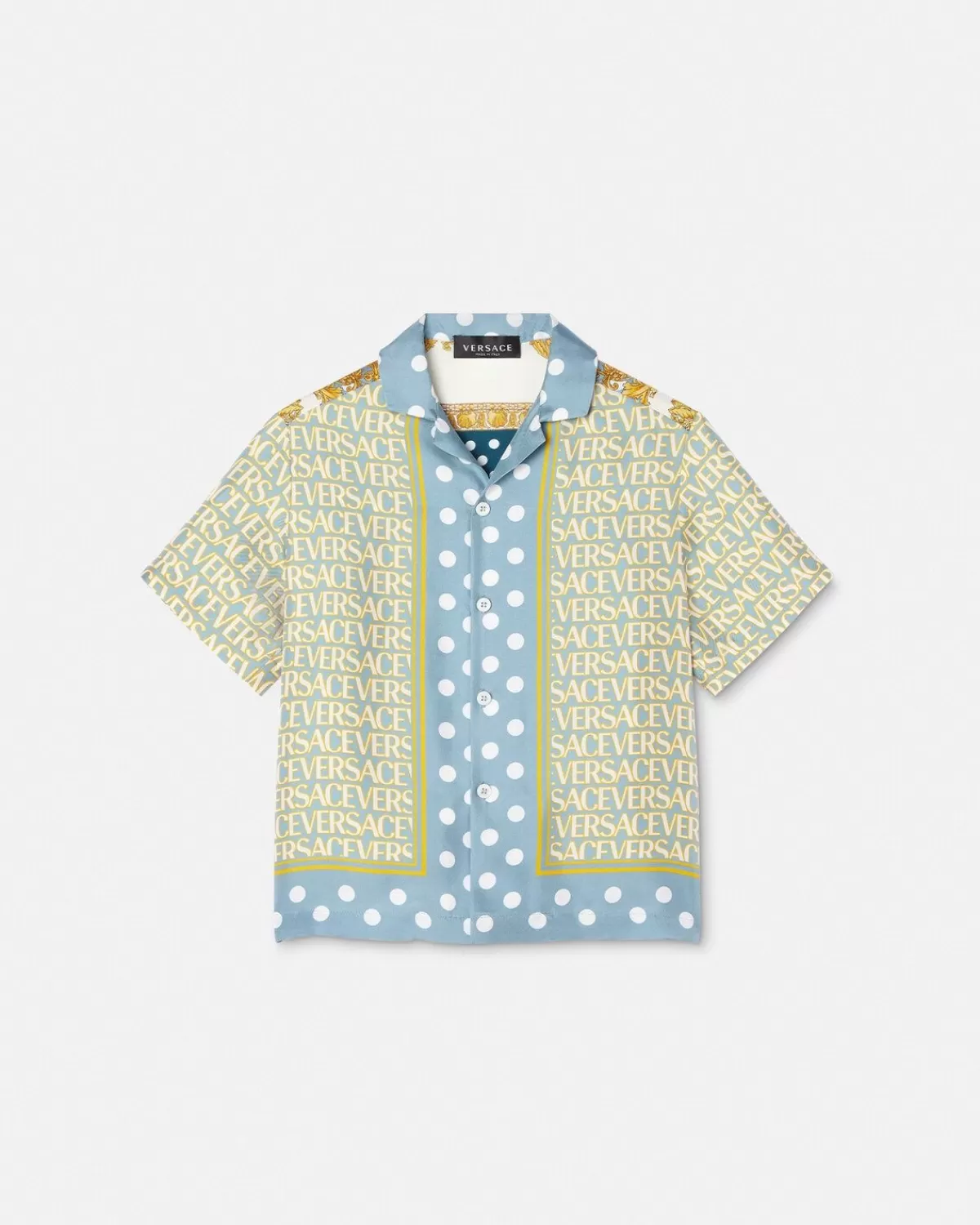 Enfant Versace Chemise Allover Kids En Soie