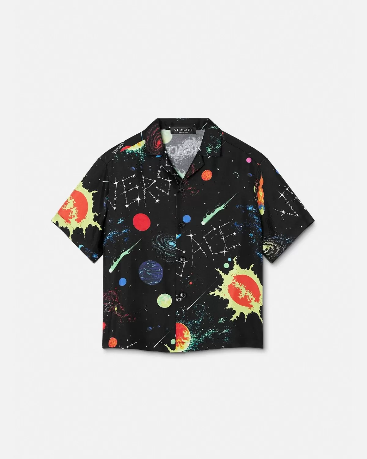 Enfant Versace Chemise Galaxy Kids En Soie