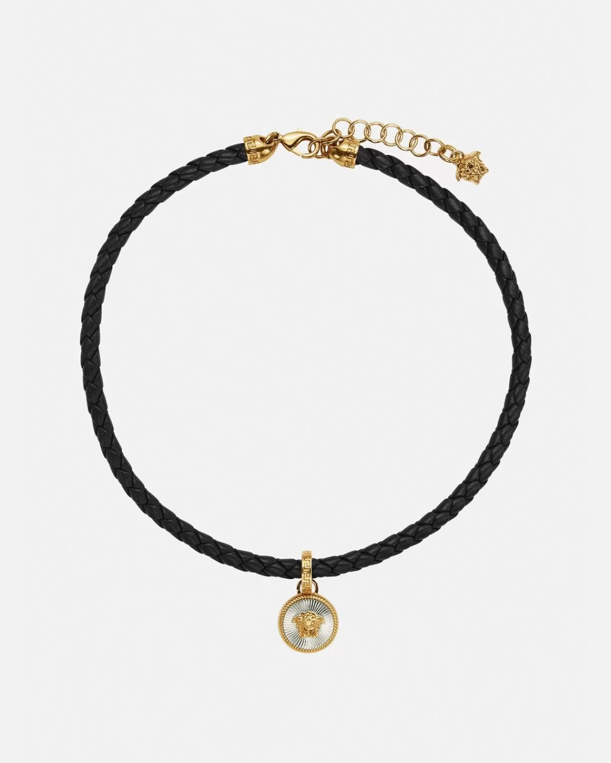 Femme Versace Collier En Cuir Medusa Biggie