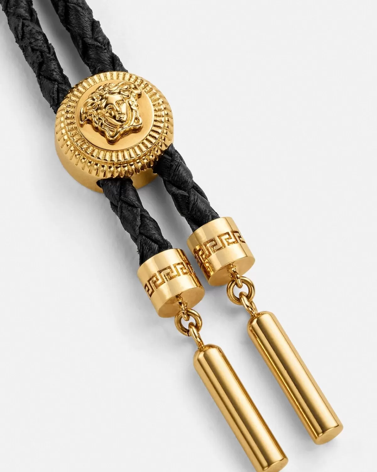 Homme Versace Collier En Cuir Tresse Medusa Biggie