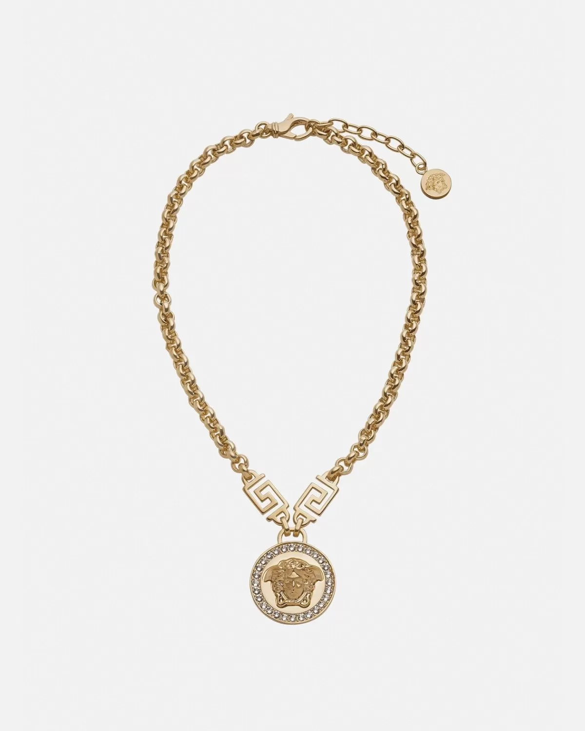 Femme Versace Collier La Medusa Greca Avec Cristaux