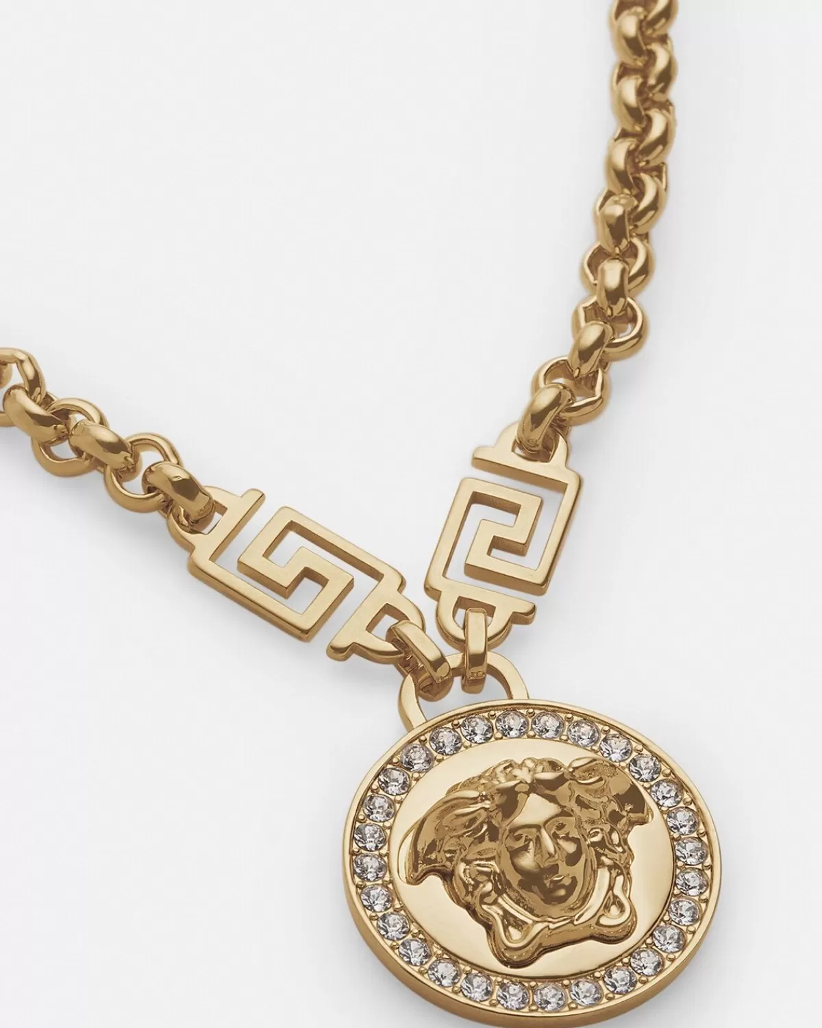 Femme Versace Collier La Medusa Greca Avec Cristaux