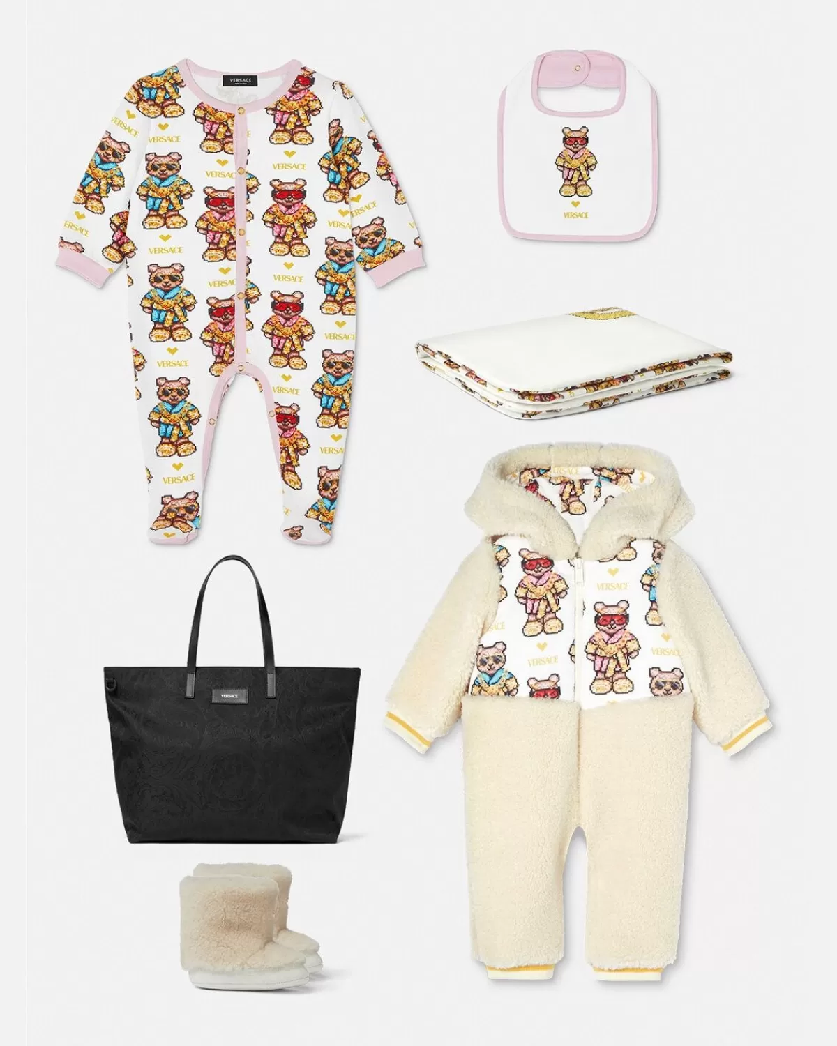 Enfant Versace Combinaison Pilote Pixel Teddy Baby