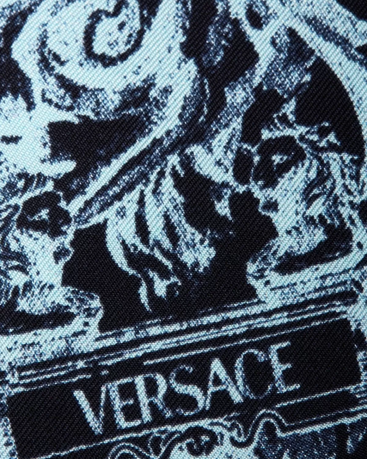 Homme Versace Cravate En Soie Barocco Stencil