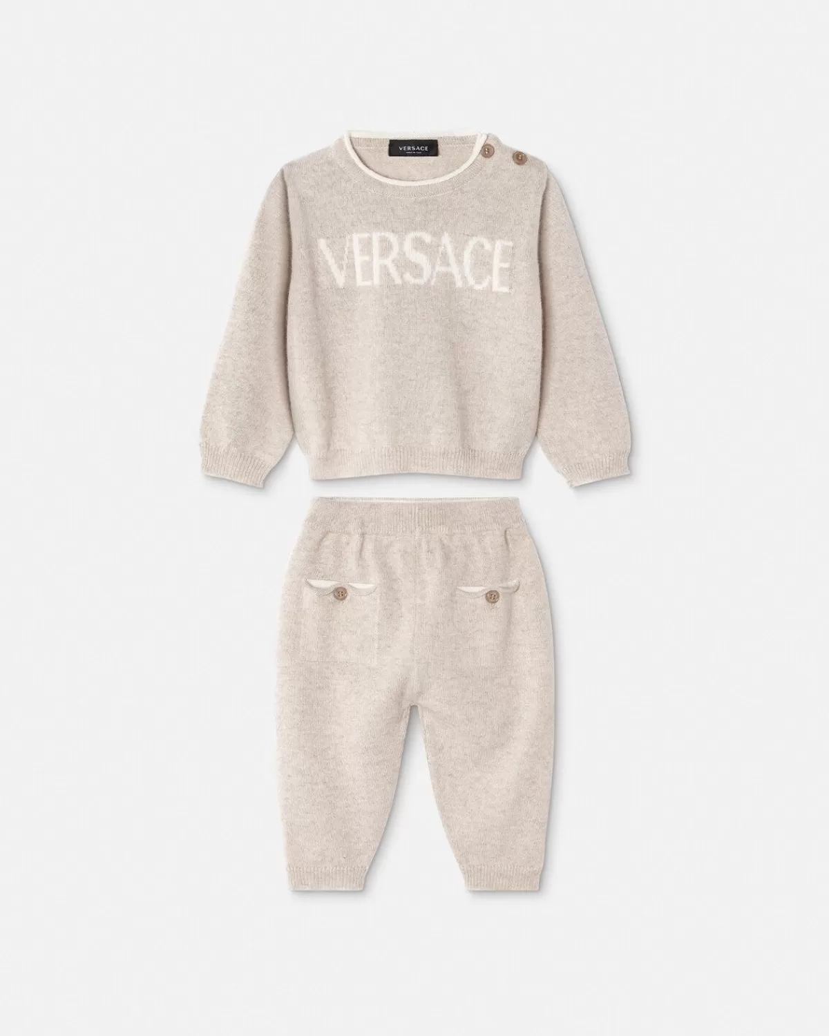 Enfant Versace Ensemble Bebe En Maille Logo Baby