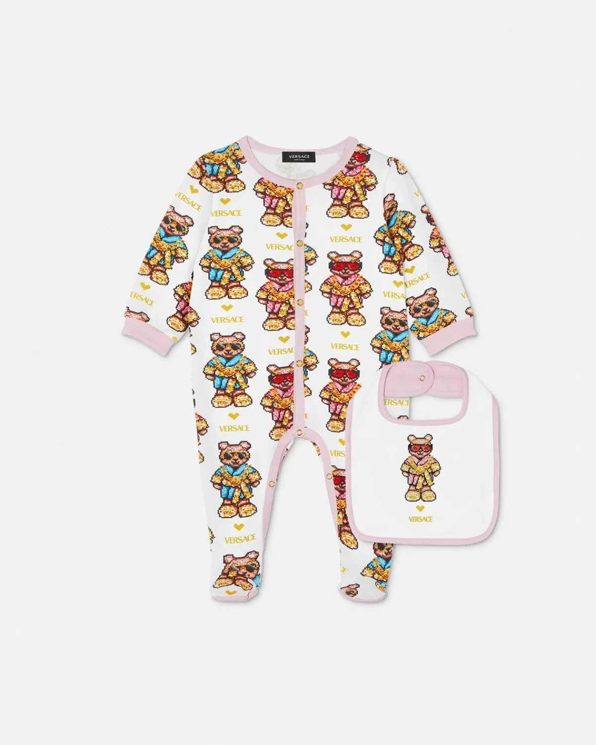 Enfant Versace Ensemble Grenouillere Pixel Teddy Baby