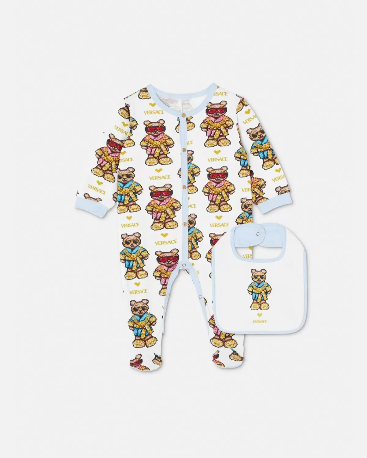 Enfant Versace Ensemble Grenouillere Pixel Teddy Baby