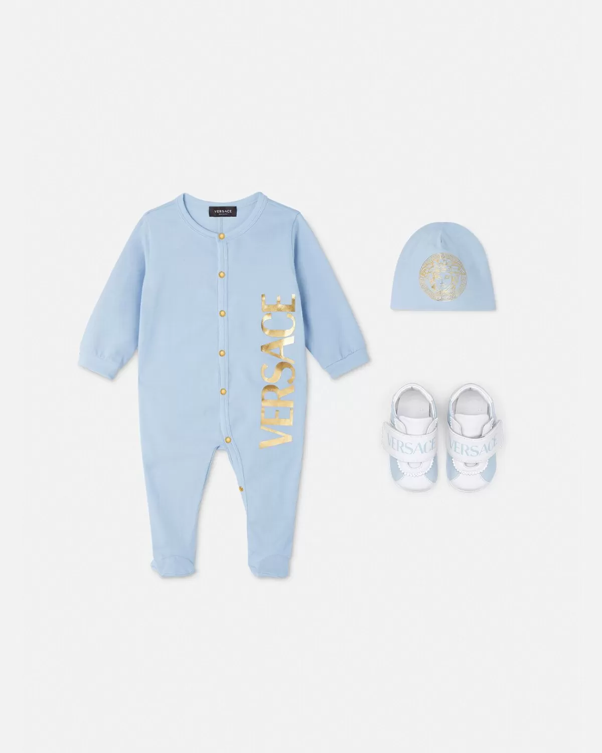 Enfant Versace Ensemble Grenouillere Logo Baby