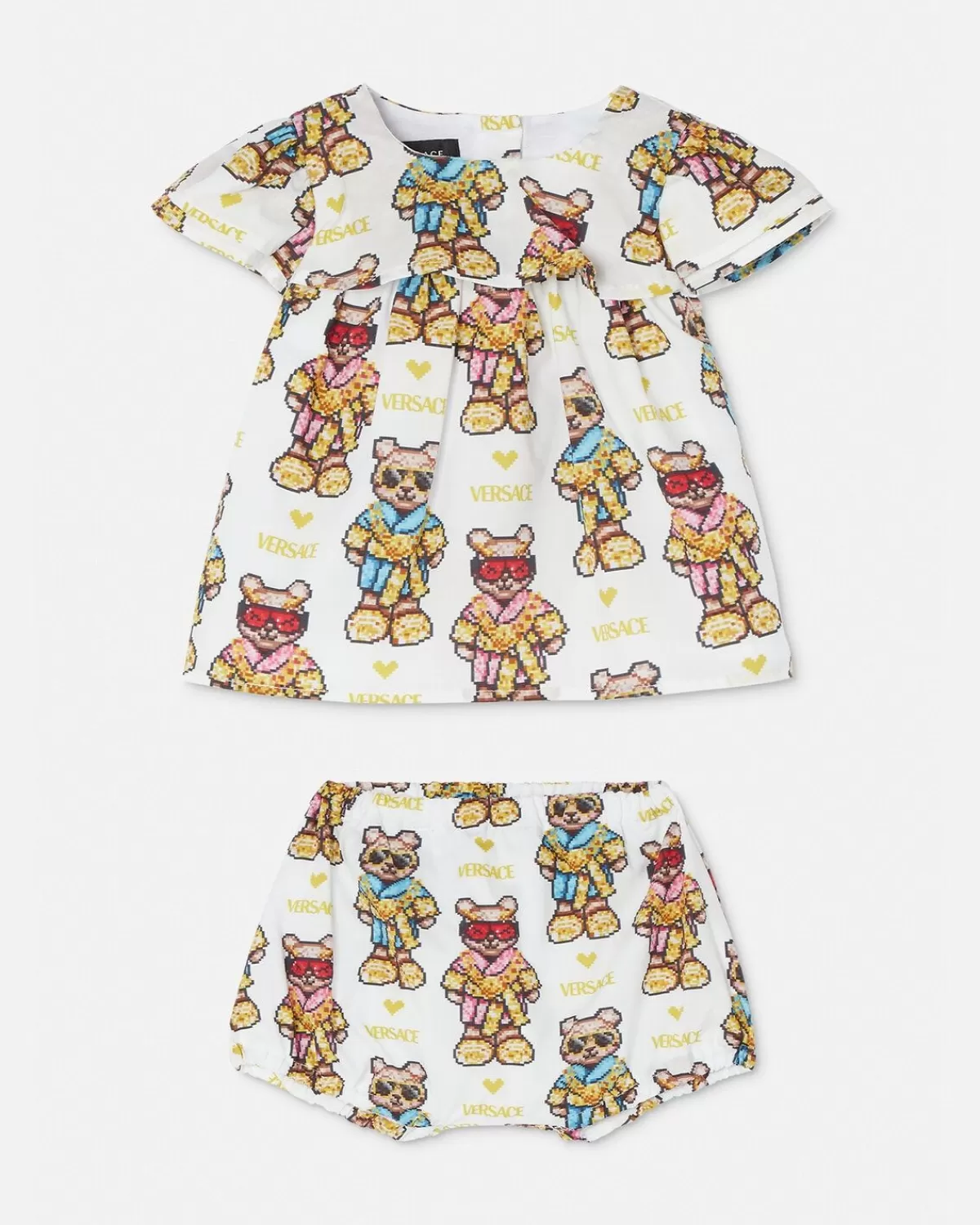 Enfant Versace Ensemble Robe Pixel Teddy Baby