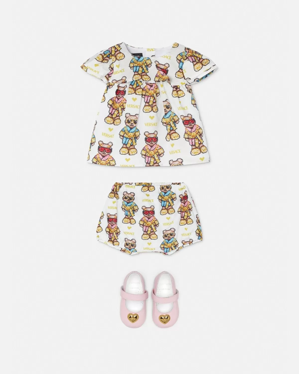 Enfant Versace Ensemble Robe Pixel Teddy Baby