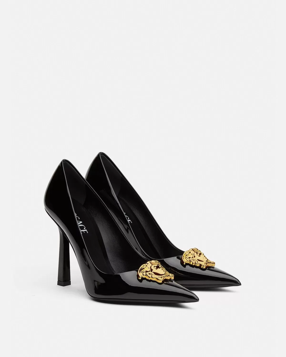 Femme Versace Escarpins La Medusa En Cuir Verni