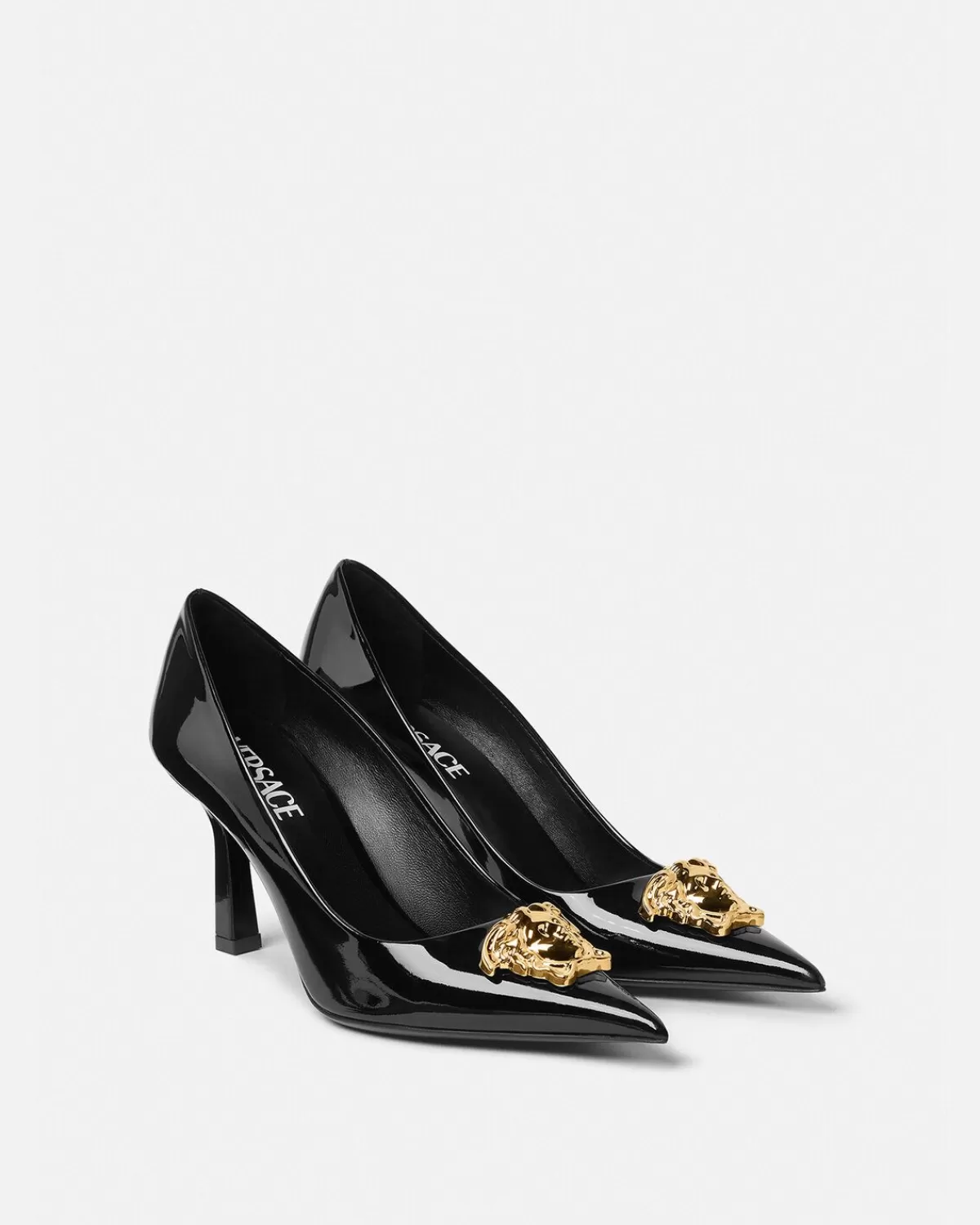 Femme Versace Escarpins La Medusa Mi-Hauts En Cuir Verni