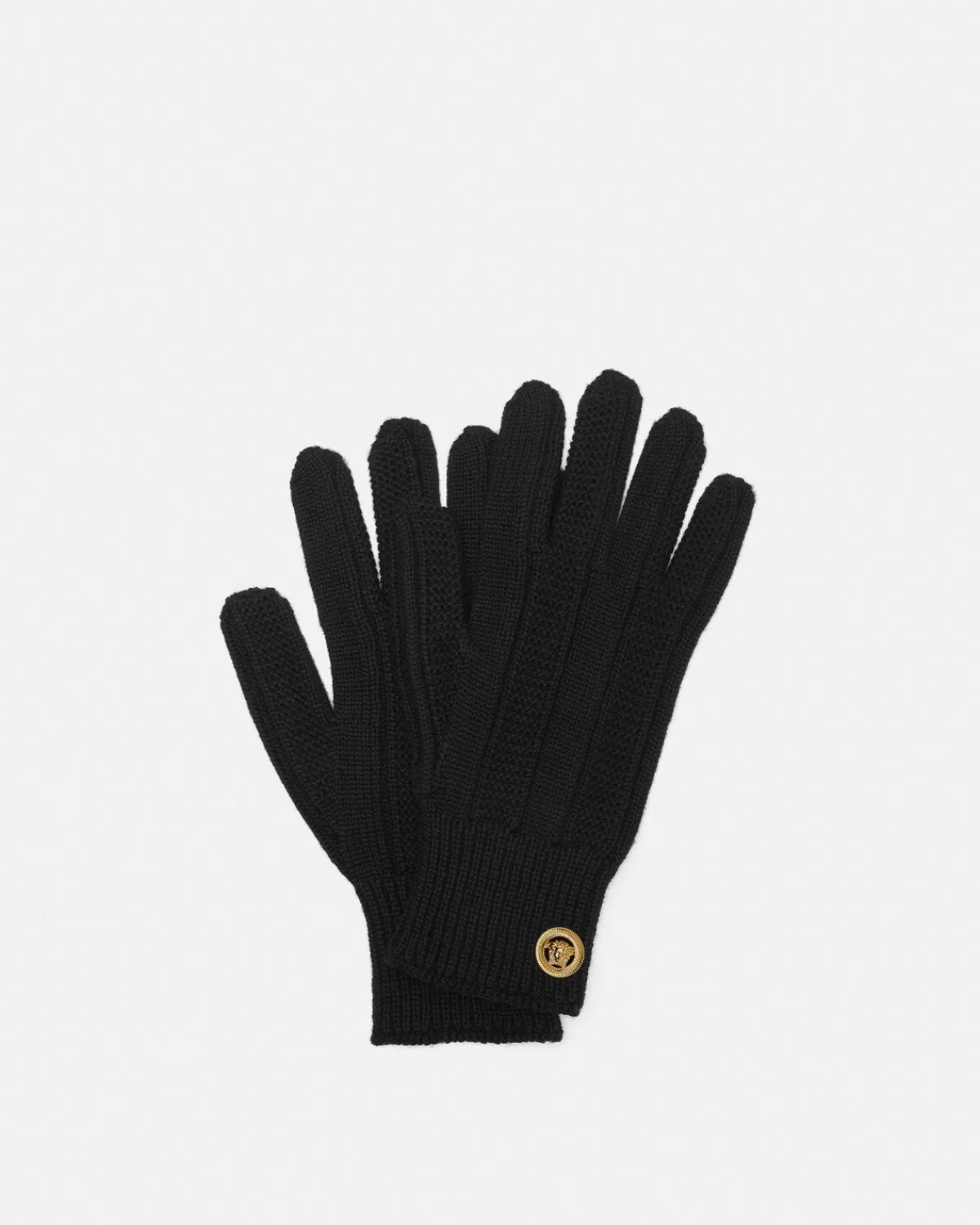 Homme Versace Gants En Maille Cotelee Medusa