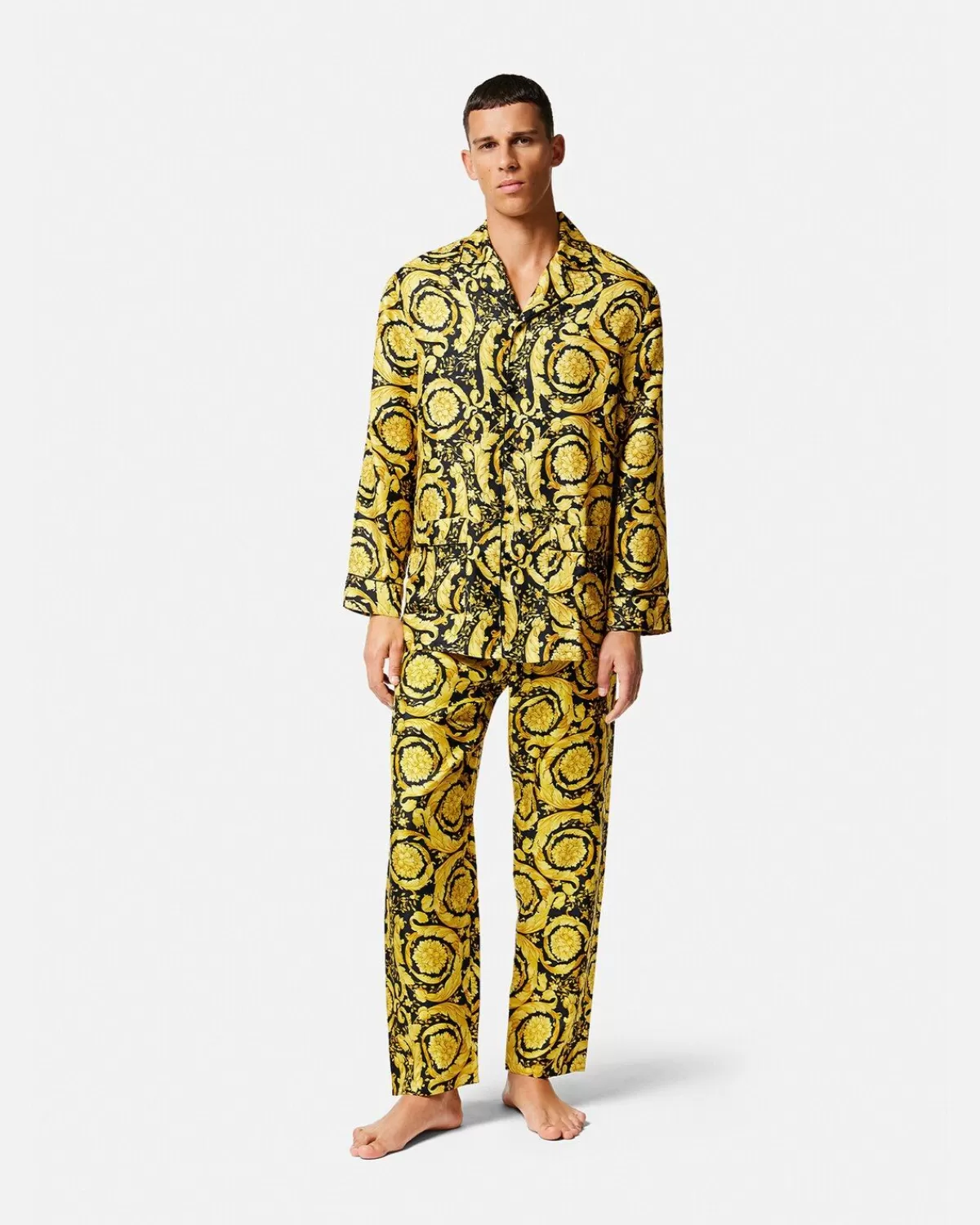 Homme Versace Haut De Pyjama En Soie Barocco