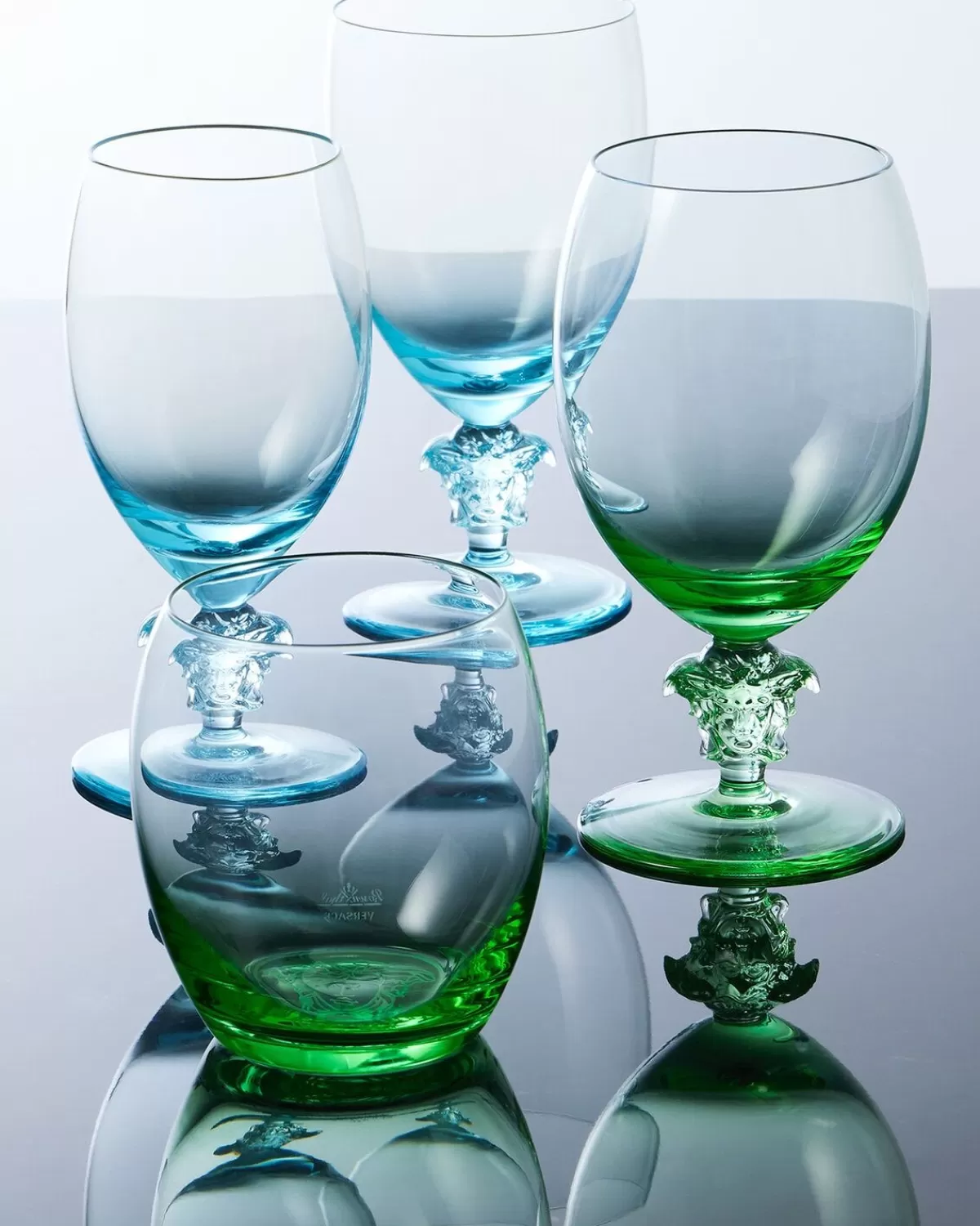 Versace Lot De 2 Verres A Eau Medusa Lumiere