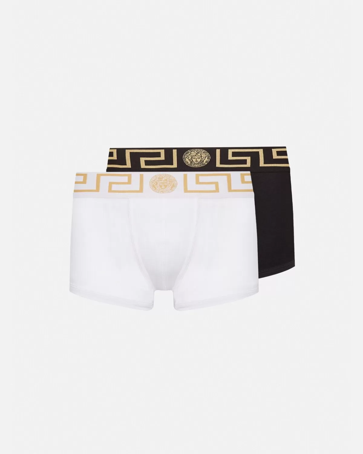 Homme Versace Lot De Deux Boxers Adherents A Bordure Greca