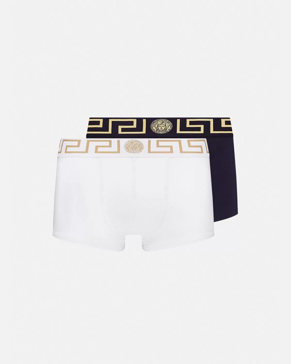 Homme Versace Lot De Deux Boxers Adherents A Bordure Greca