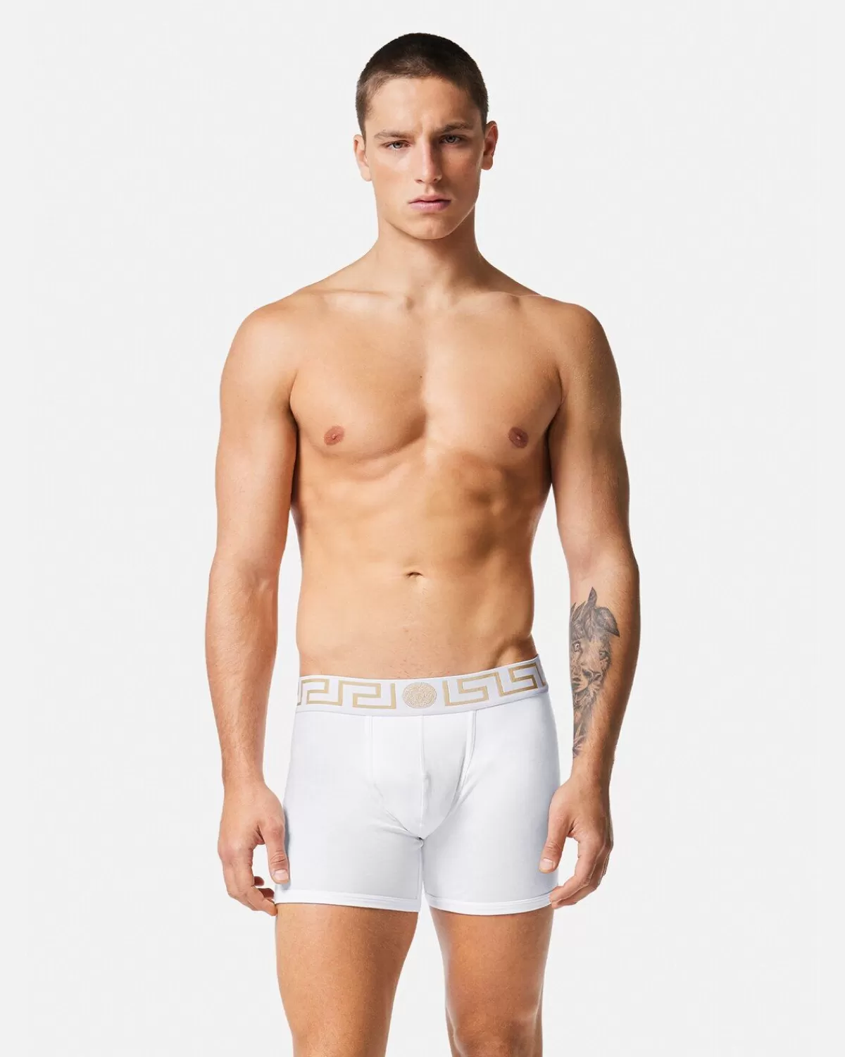 Homme Versace Lot De Deux Boxers Adherents Longs Greca