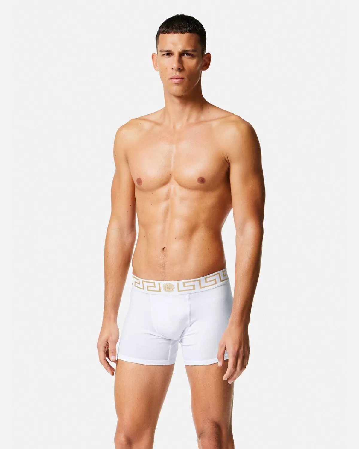 Homme Versace Lot De Deux Boxers Adherents Longs Greca