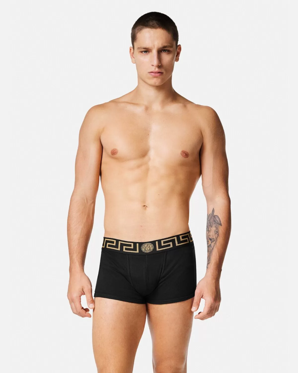 Homme Versace Lot De Trois Boxers Adherents A Bordure Greca