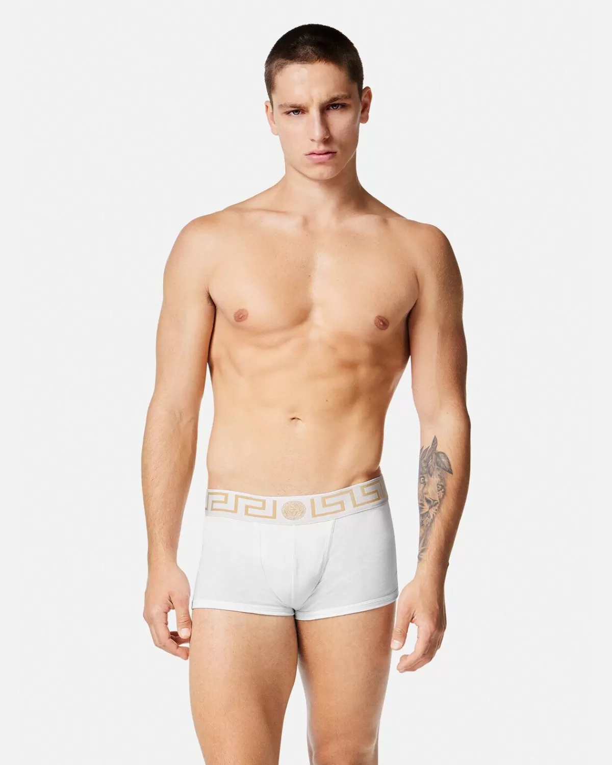 Homme Versace Lot De Trois Boxers Adherents A Bordure Greca