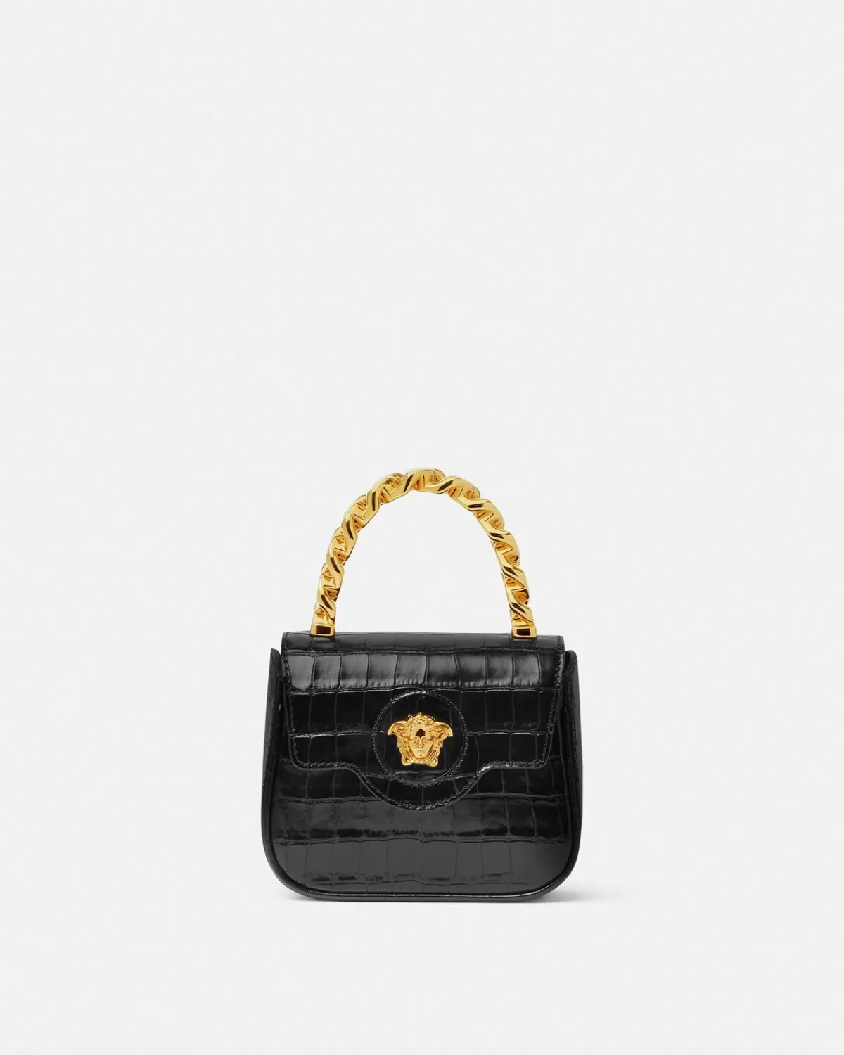 Femme Versace Mini Sac Effet Croco La Medusa