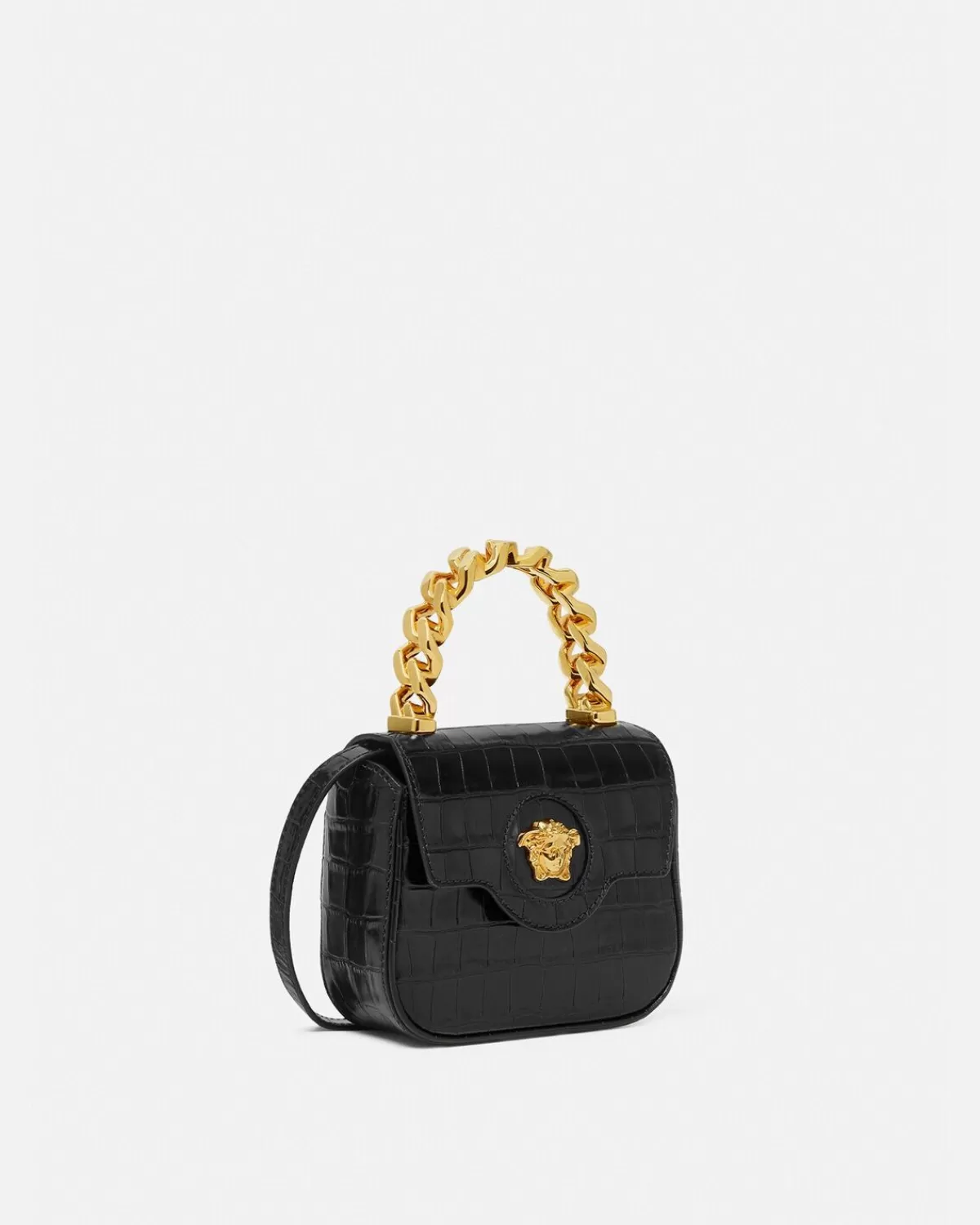 Femme Versace Mini Sac Effet Croco La Medusa