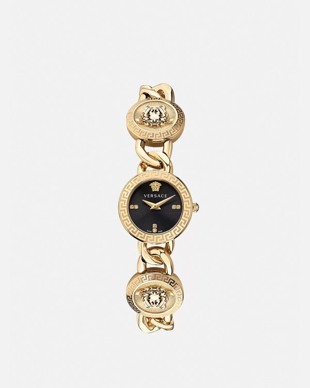 Femme Versace Montre A Diamants Stud Icon