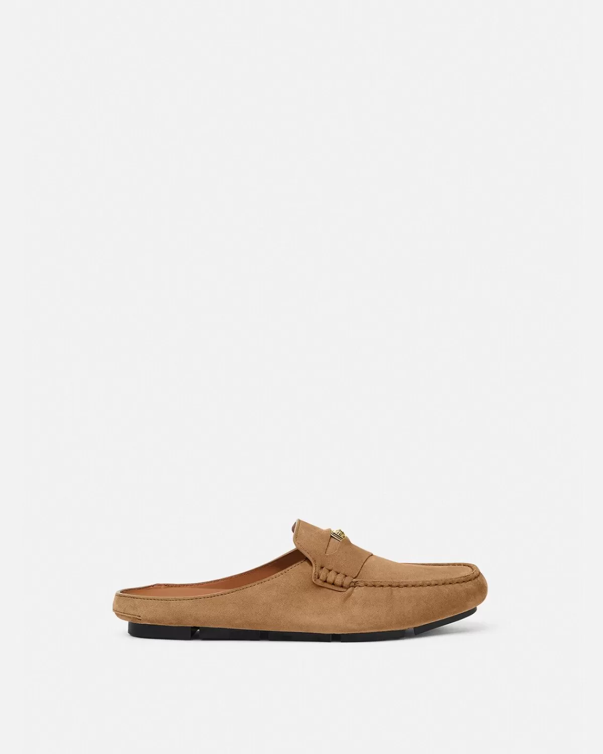 Homme Versace Mules Driver En Daim Medusa Biggie