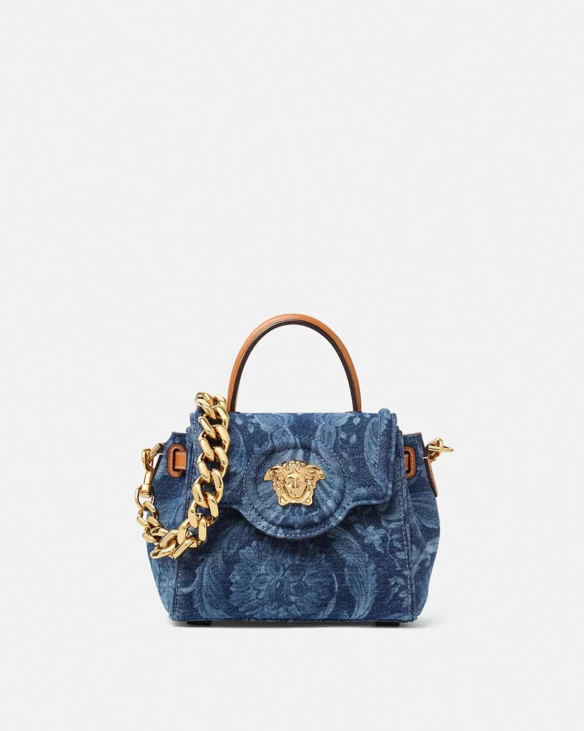 Femme Versace Petit Sac A Main En Jean Barocco La Medusa