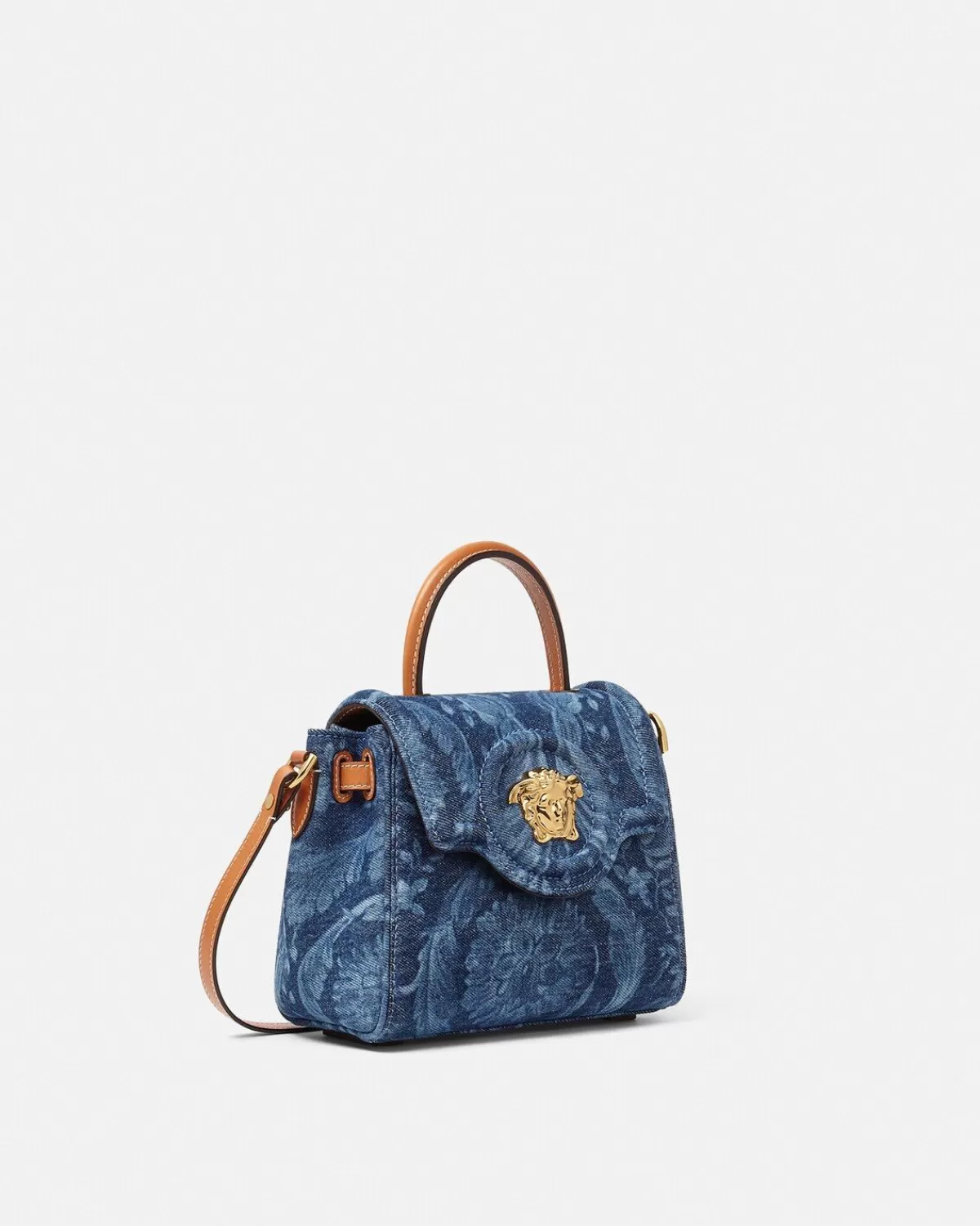 Femme Versace Petit Sac A Main En Jean Barocco La Medusa