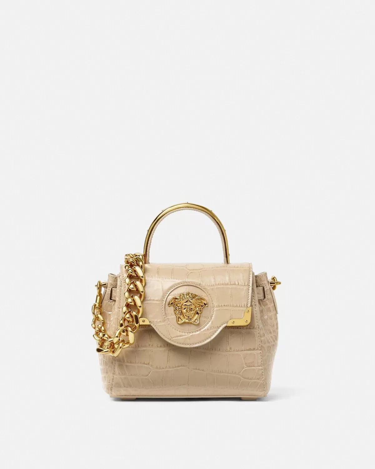 Femme Versace Petit Sac A Main La Medusa Effet Croco