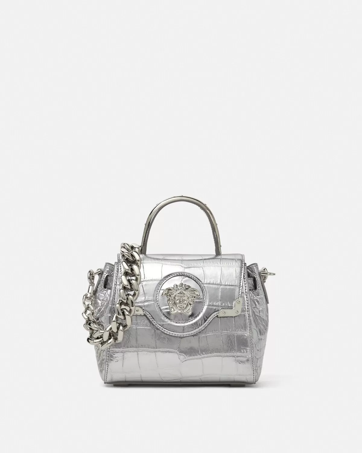 Femme Versace Petit Sac A Main La Medusa Effet Croco