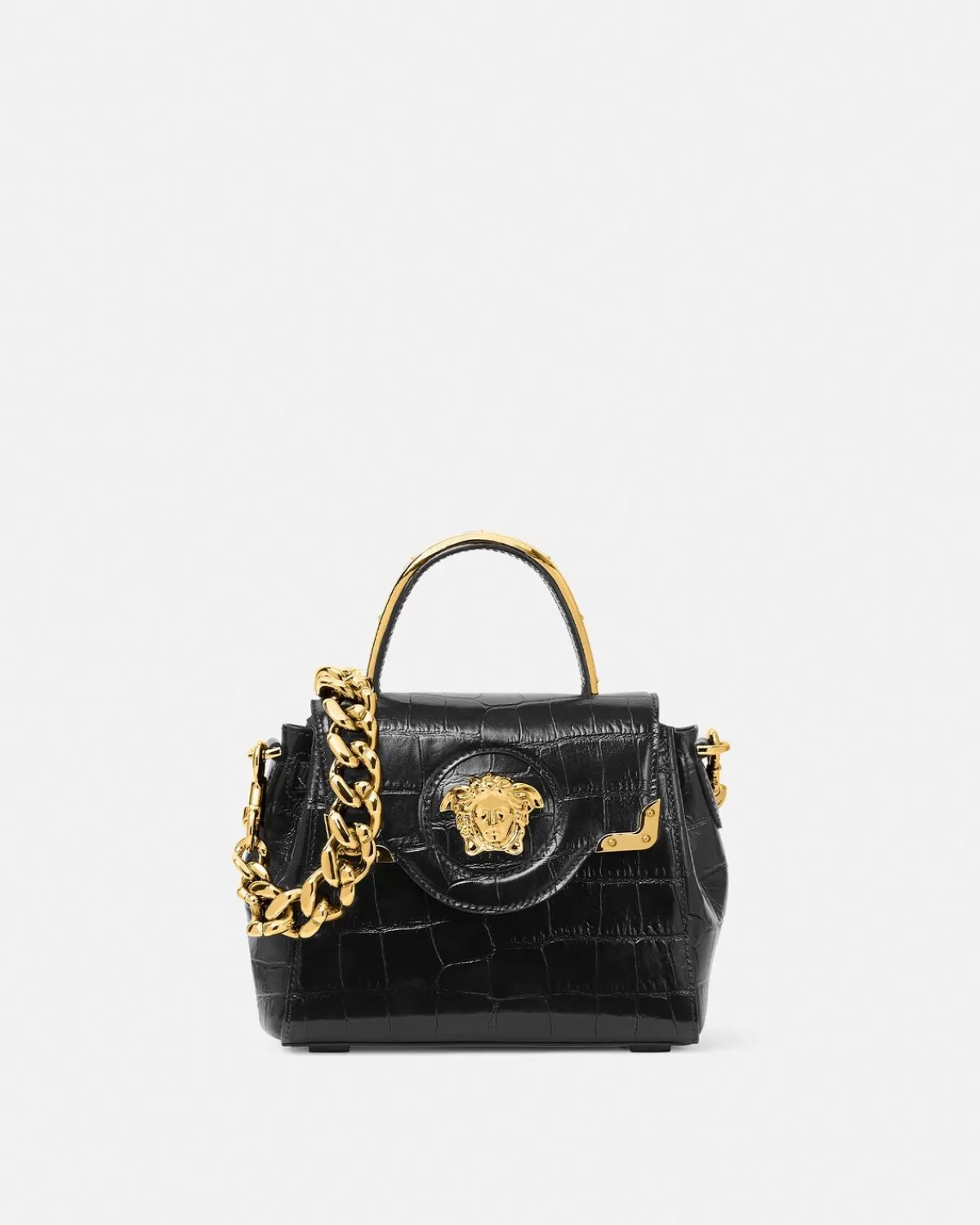 Femme Versace Petit Sac A Main La Medusa Effet Croco