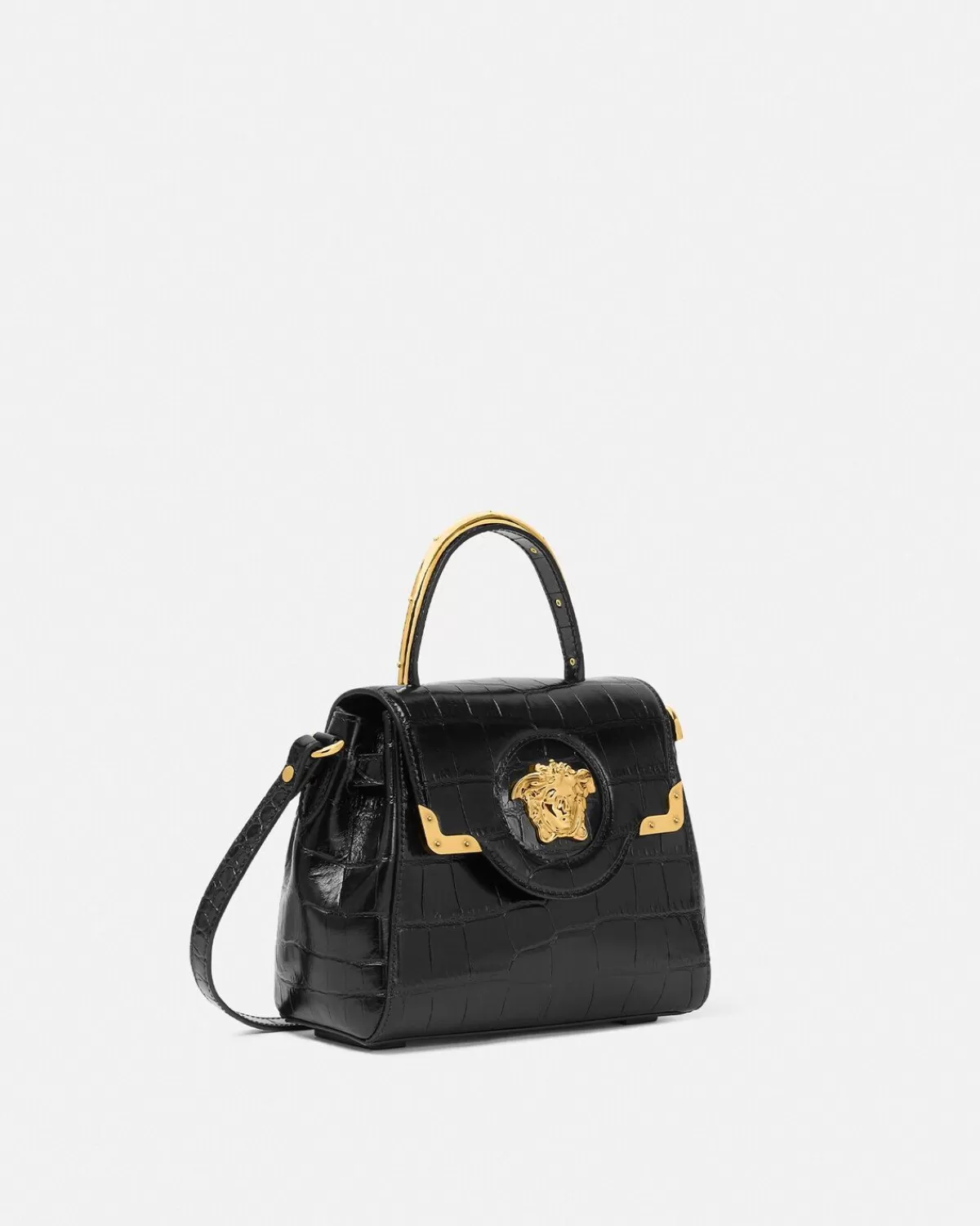 Femme Versace Petit Sac A Main La Medusa Effet Croco