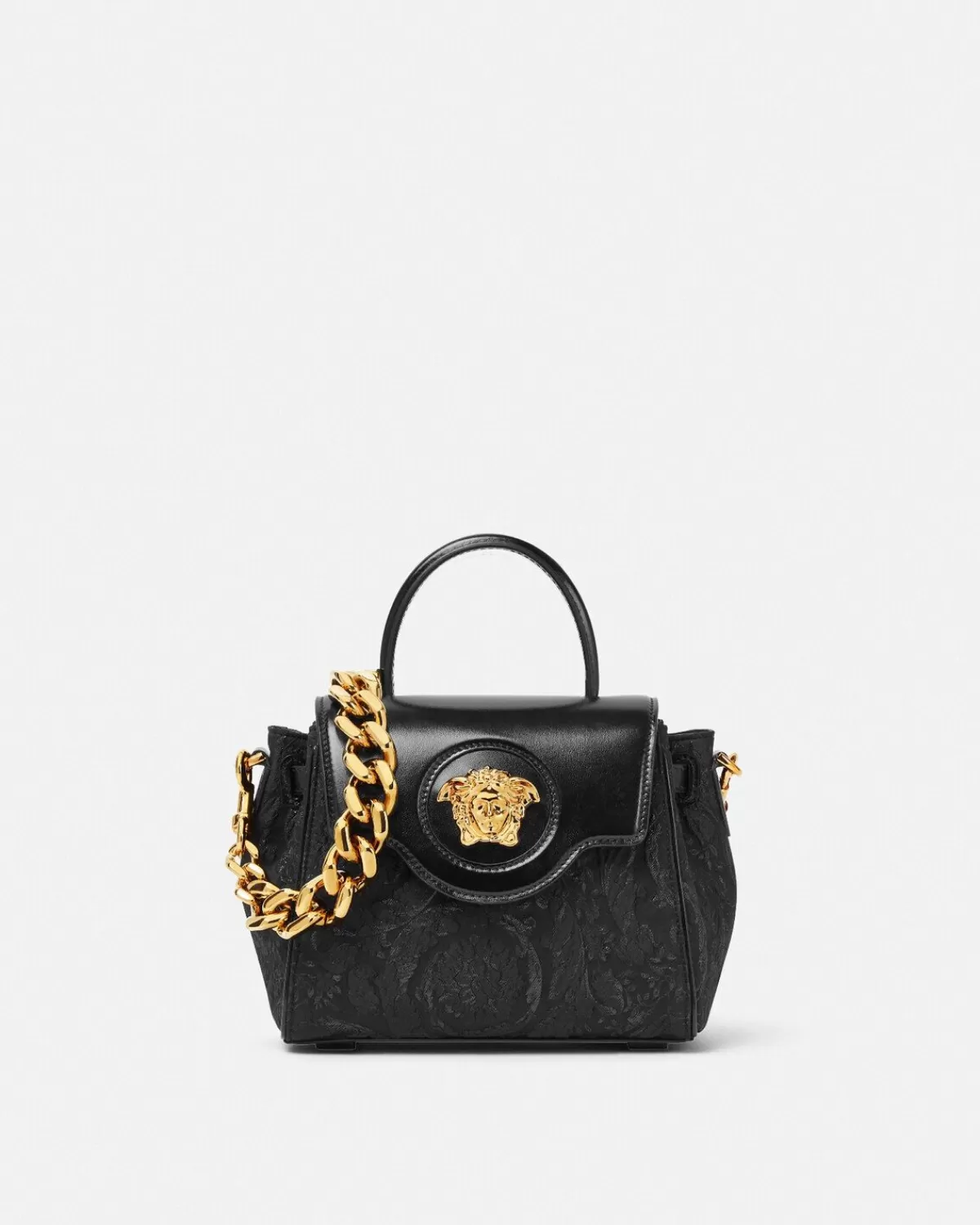 Femme Versace Petit Sac A Main La Medusa En Cloquet Lurex