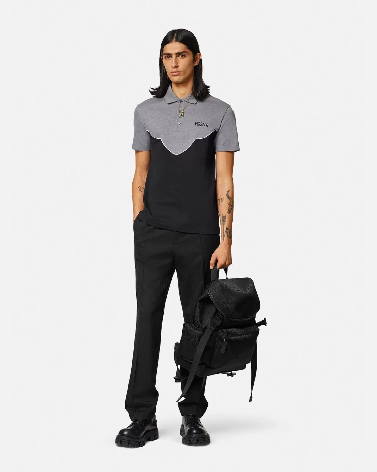 Homme Versace Polo Manches Courtes A Logo