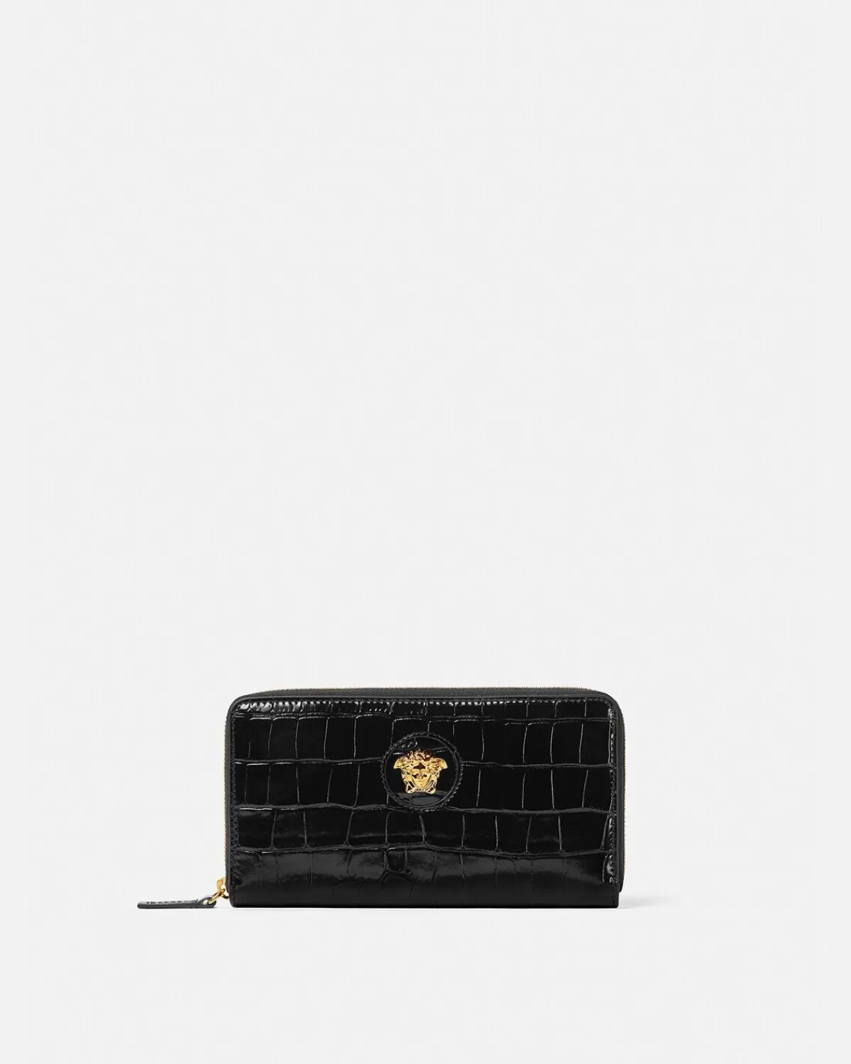 Femme Versace Portefeuille Long La Medusa Effet Croco