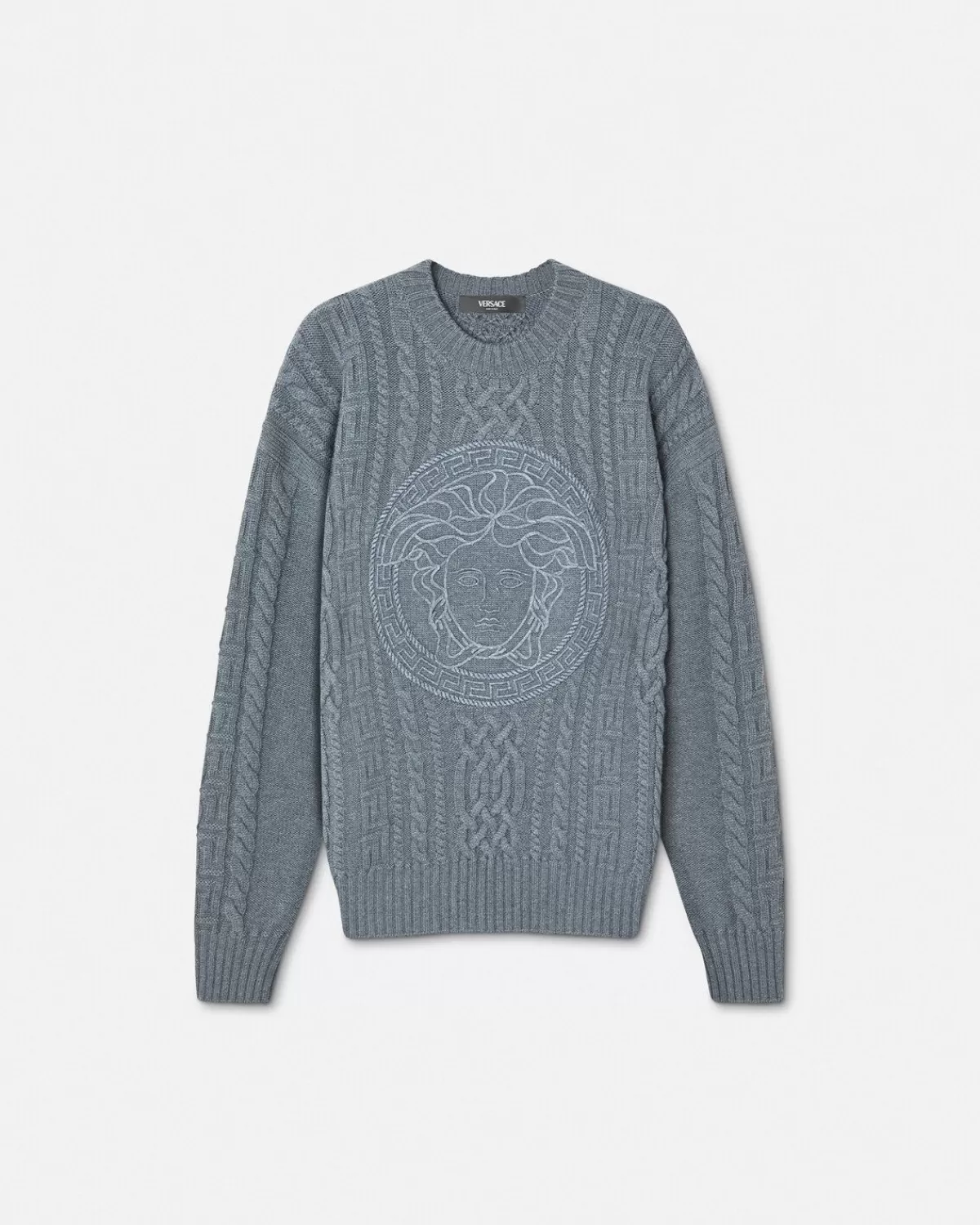 Homme Versace Pull Medusa En Maille Torsadee