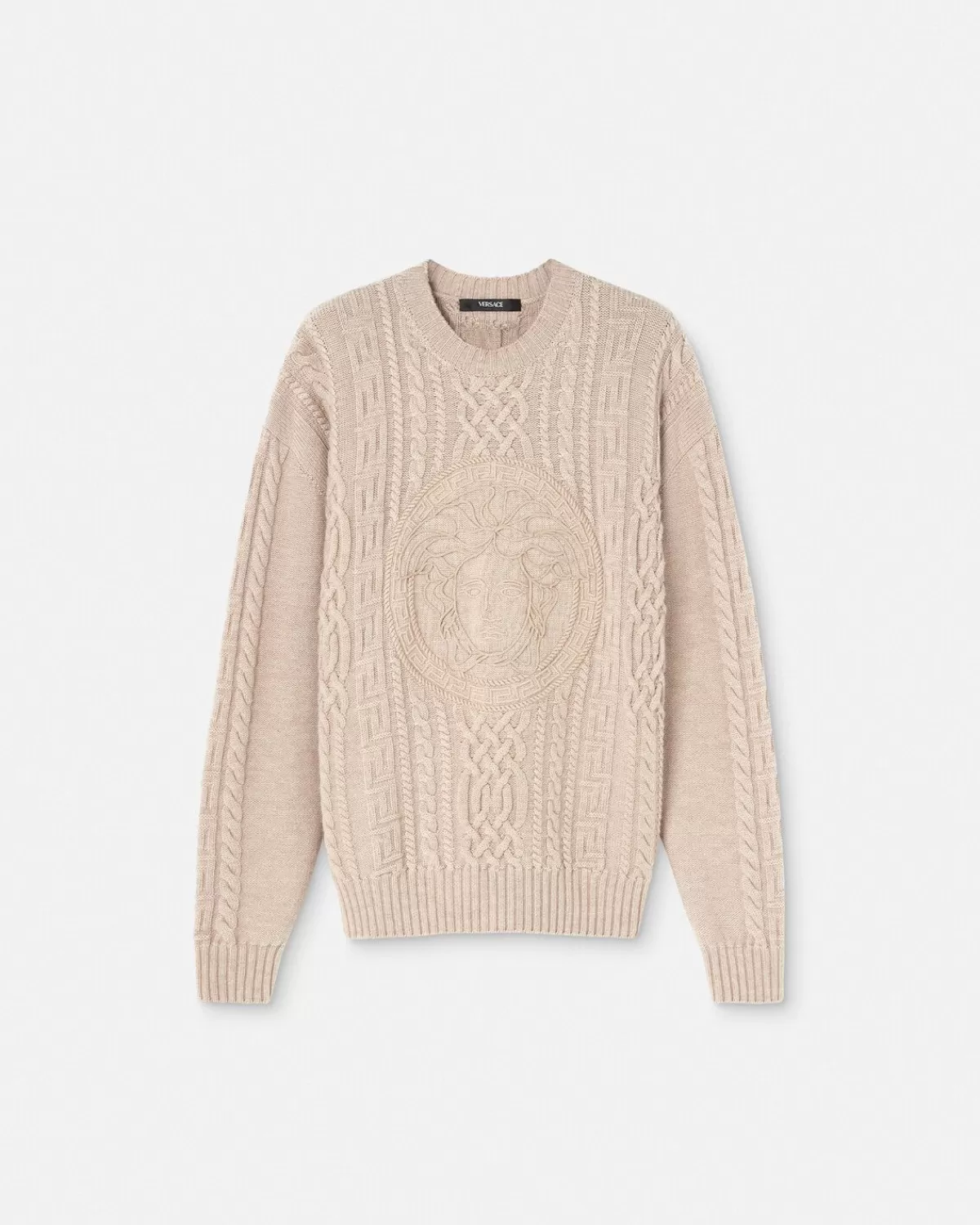 Homme Versace Pull Medusa En Maille Torsadee